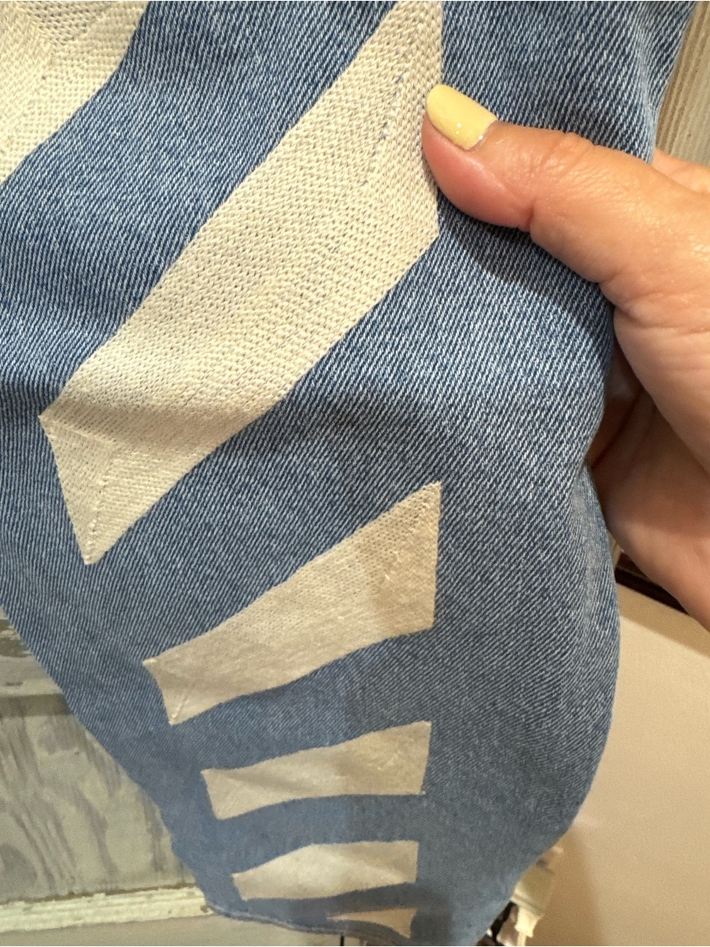 Off White Slim Fit Blue Spray Diagonal Jeans Sz 34 - Picture 6 of 10
